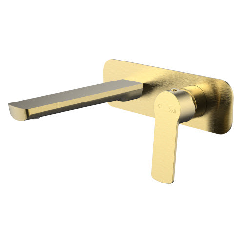 Millennium Akemi Wall Basin Set - Modern Brass