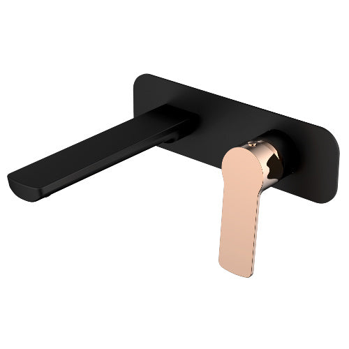 Millennium Akemi Wall Basin Set - Matte Black & Rose Gold