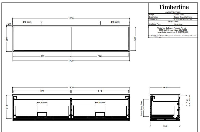 Elwood Vanity - Wall Hung - Silk Surface Stone Top & Above Counter Basin
