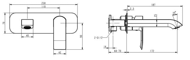 Millennium Zoya Wall Basin Set  - Brushed Nickel