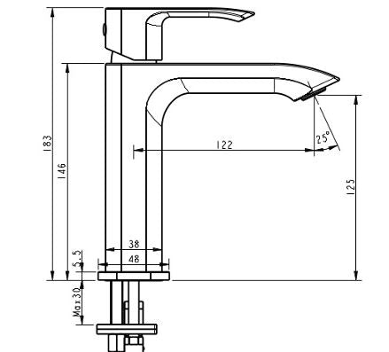 Millennium Zoya Basin Mixer - Brushed Nickel