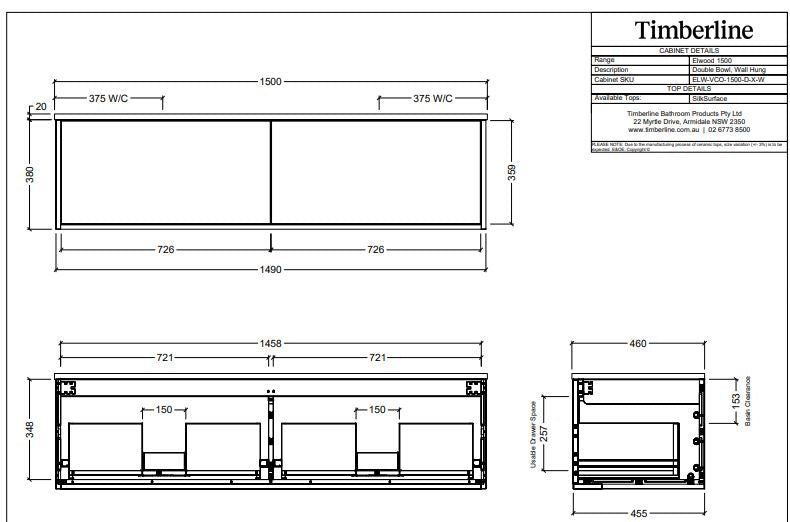 Elwood Vanity - Wall Hung - Silk Surface Stone Top & Above Counter Basin