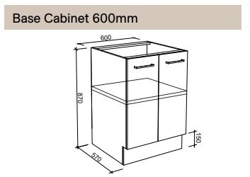 Modular - Base Cabinet 600mm - Cupboard