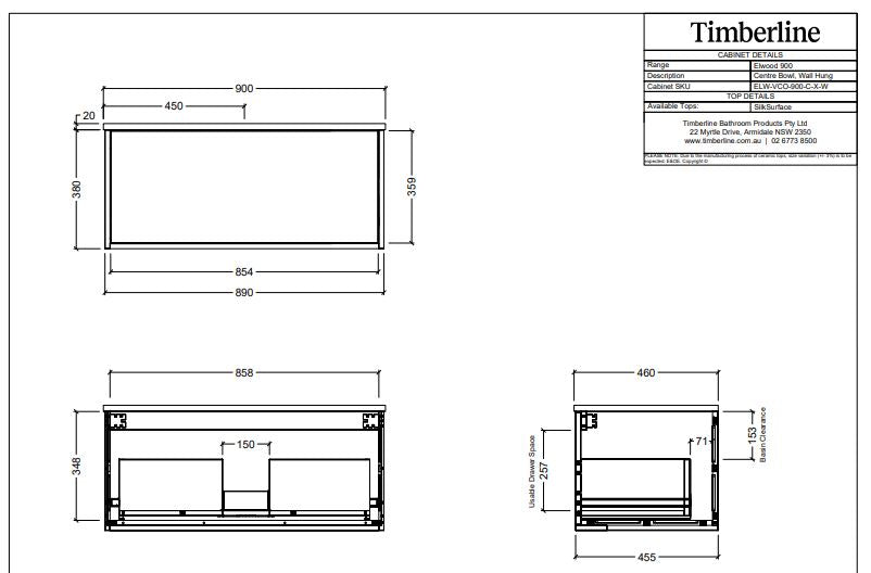 Elwood Vanity - Wall Hung - Silk Surface Stone Top & Above Counter Basin