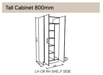 Modular - Tall Cabinet 800mm - Broom Cupboard