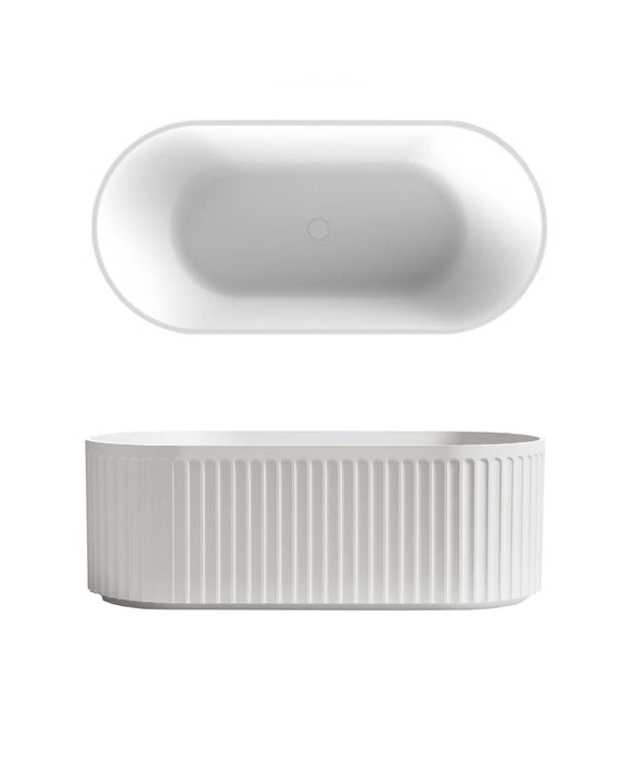 Cleo 100 Freestanding Fluted Bath - Gloss White