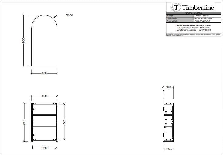 Timberline Church Shaving Cabinet