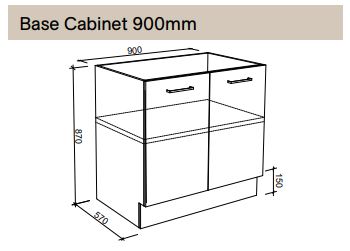 Modular - Base Cabinet 900mm - Cupboard