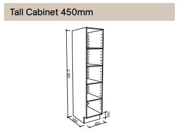 Modular - Tall Cabinet 450mm - Open Shelf
