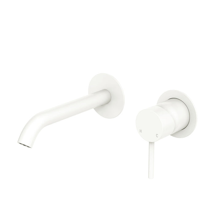 Fienza Kaya Wall Basin/Bath Mixer Set - 160mm Spout - Matte White