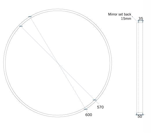 Contractor Framed Round Mirror - Matte Black