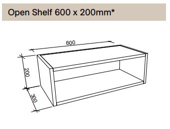 Modular - Open Shelf 600mm x 200mm