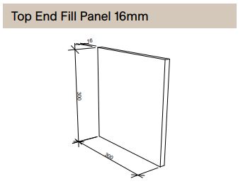 Modular - Top End Fill Panel 16mm - 300mm