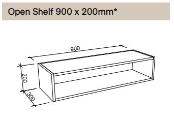 Modular - Open Shelf 900mm x 200mm