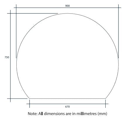 Hamilton D-Shaped Mirror