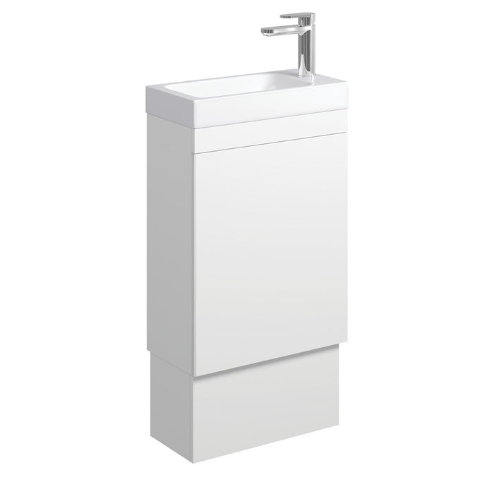 Fienza Denzel Edge Small Space Floor Standing Vanity - Matte White