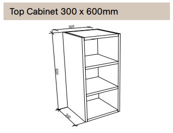 Modular - Open Shelf 300mm x 600mm - 3 Shelf