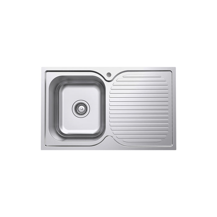 Fienza Tiva 780 Single Sink with Drainer - Left Bowl