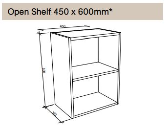 Modular - Open Shelf 450mm x 600mm - 2 Shelf
