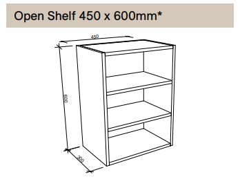 Modular - Open Shelf 450mm x 600mm - 3 Shelf