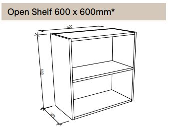 Modular - Open Shelf 600mm x 600mm - 2 Shelf