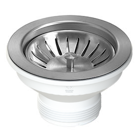 Turner Hastings 90x50 PVD Basket Waste & Long Bolt - Brushed Nickel