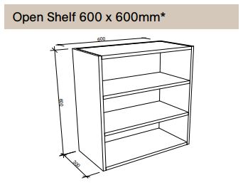 Modular - Open Shelf 600mm x 600mm - 3 Shelf