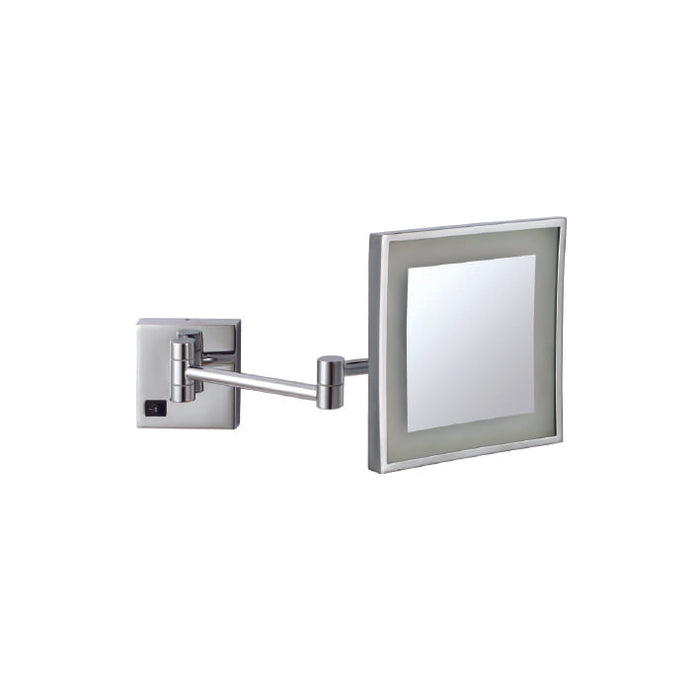 Thermogroup Square Magnifying Mirror With Light - 3 Magnification 200mm - Chrome