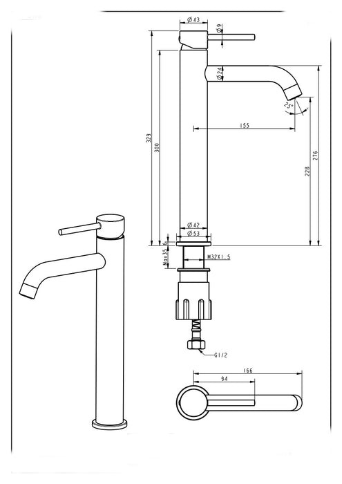 Cali Vessel Mixer - Brushed Nickel SALE