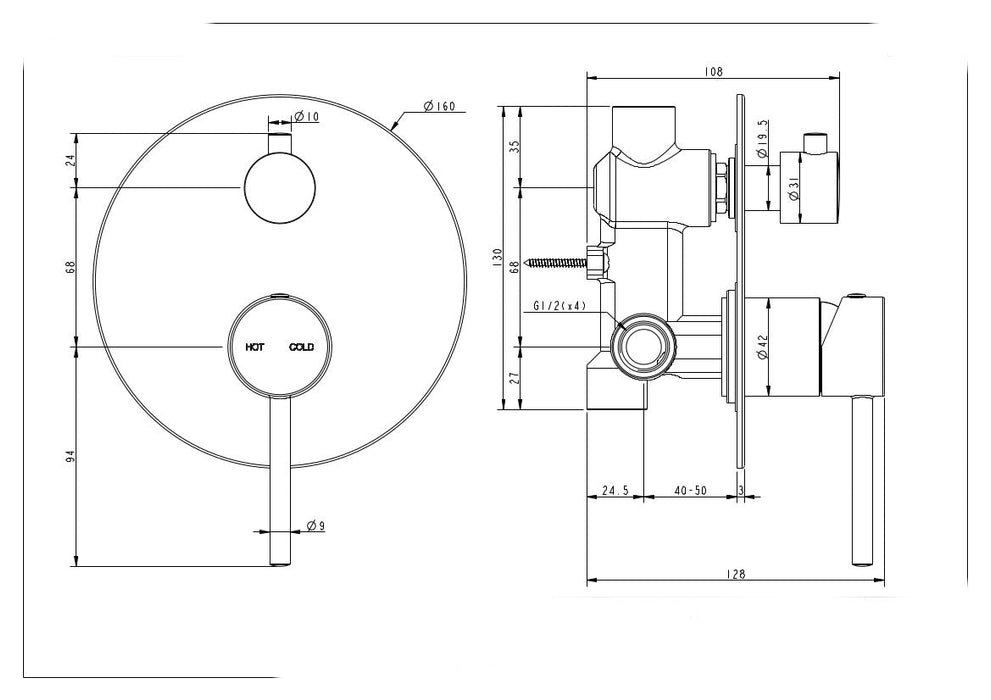 Cali Wall Diverter Mixer - Brushed Nickel SALE