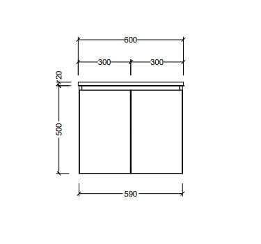Nevada Vanity - Wall Hung - Ceramic Top