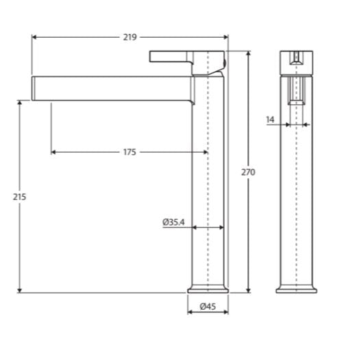 Fienza Sansa Tall Basin Mixer - Brushed Nickel