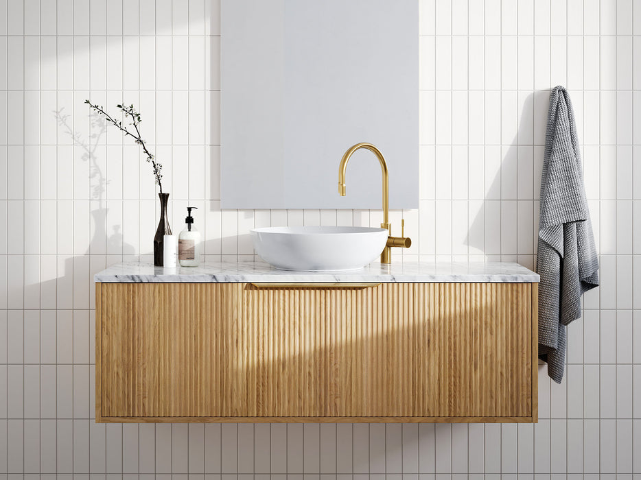 Elwood Vanity - Wall Hung - Silk Surface Stone Top & Above Counter Basin