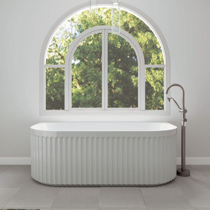 Fienza Eleanor Fluted Back To Wall Bath - 1700mm