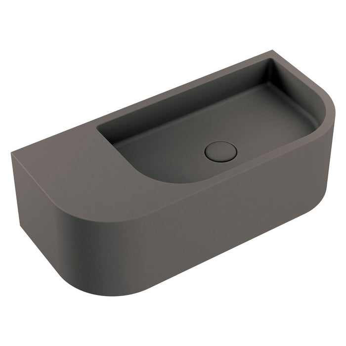 Fienza Blanca Concrete Wall Hung Basin - Warm Grey