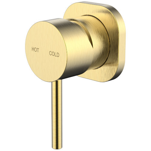 Millennium Cioso Square Wall Mixer Pin Down - Modern Brass