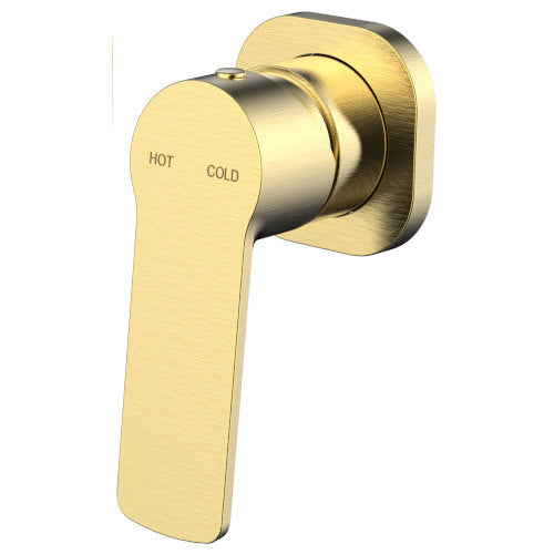 Millennium Akemi Square Wall Mixer - Modern Brass
