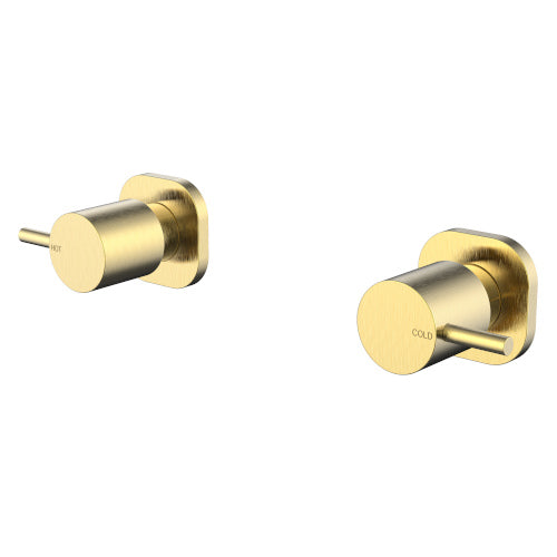 Millennium Cioso Square Wall Taps - Modern Brass