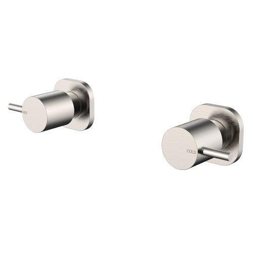 Millennium Cioso Square Wall Taps - Brushed Nickel