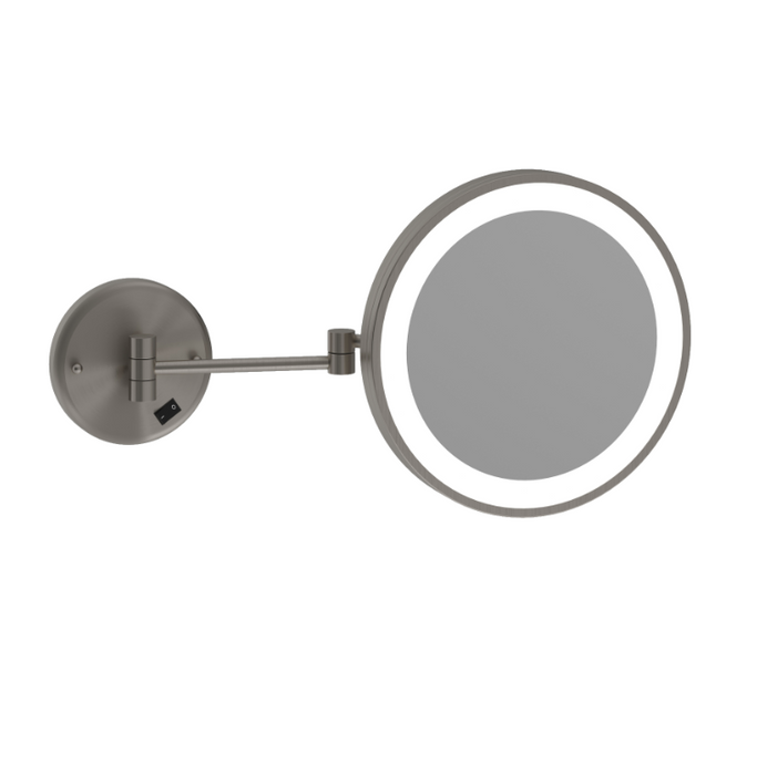 Thermogroup Magnifying Mirror With Light - 3 Magnification 250mm - Brushed Nickel