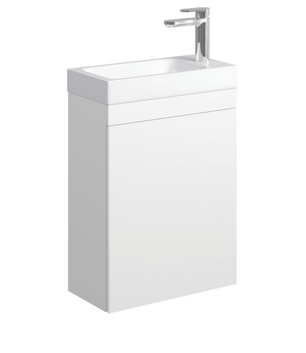 Fienza Denzel Edge Small Space Wall Hung Vanity - Matte White