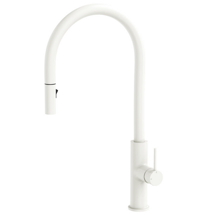 Fienza Kaya Pull-Out Sink Mixer - Matte White