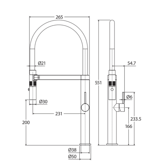 Fienza Kaya Pull Down Sink Mixer - Urban Brass