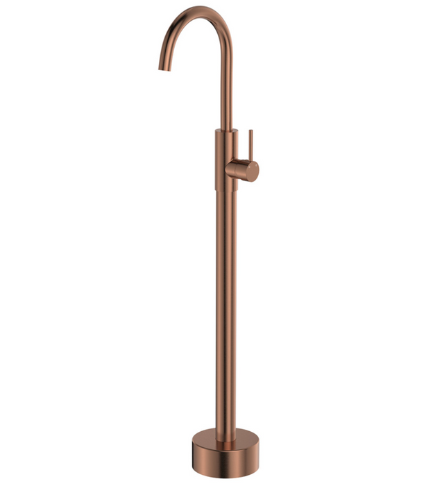 Fienza Kaya Floor Mounted Bath Mixer - Brushed Copper