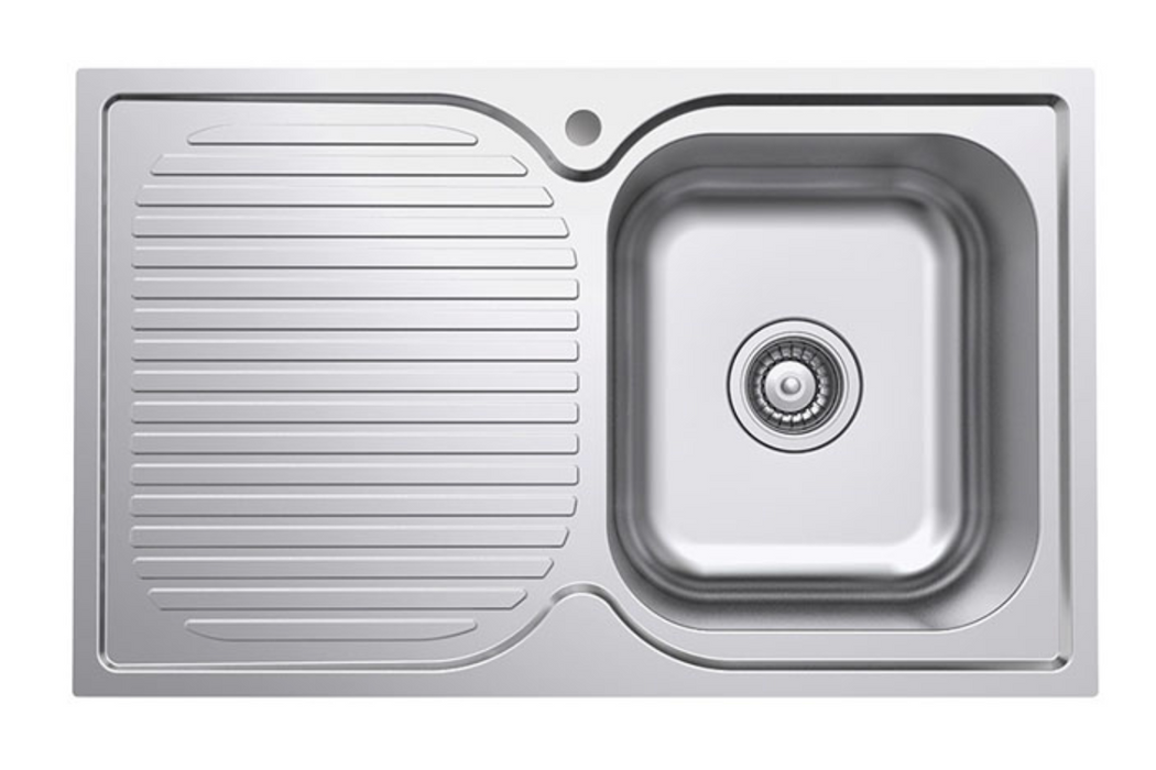Fienza Tiva 780 Single Sink with Drainer - Right Bowl