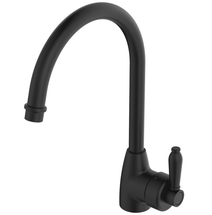 Fienza Eleanor Gooseneck Sink Mixer - Matte Black