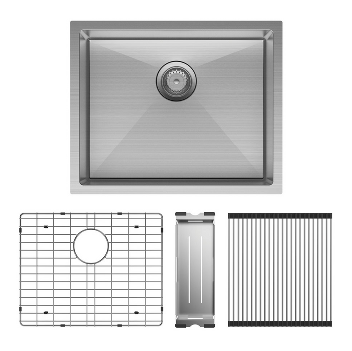 Fienza Hana 40L Single Kitchen Sink Kit - Stainless Steel