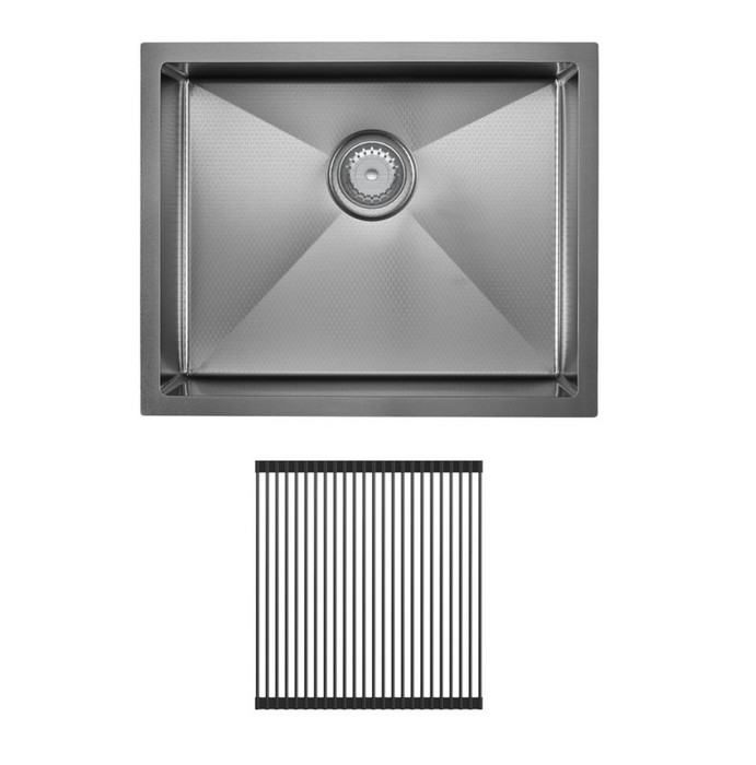 Fienza Hana Anti-Scratch 40L Single Kitchen Sink Kit - Gunmetal