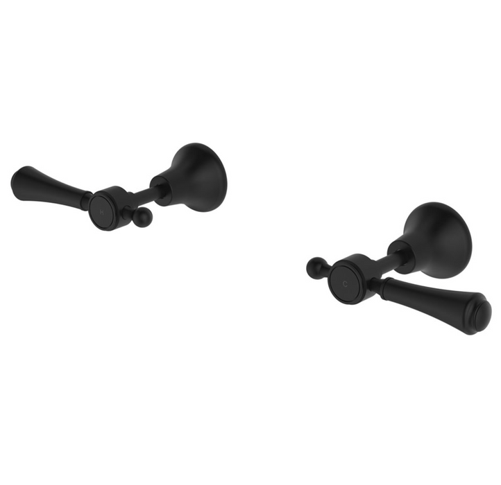 Lillian Lever Wall Top Assemblies, Matte Black