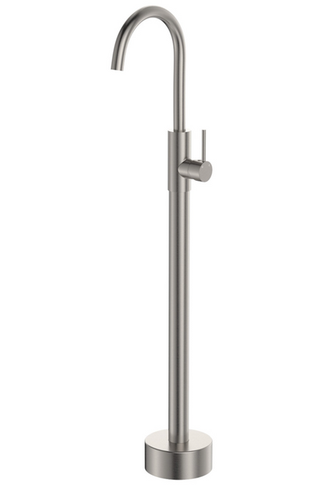 Fienza Kaya Floor Mounted Bath Mixer - Brushed Nickel